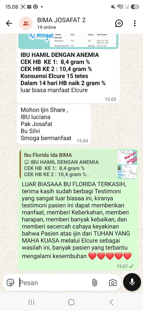 testimoni anemia konsumen elcure