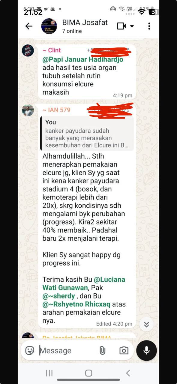 testimoni kanker payudara konsumen elcure