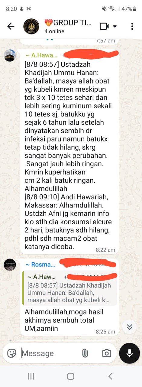 Testimoni konsumen elcure-elcure.id