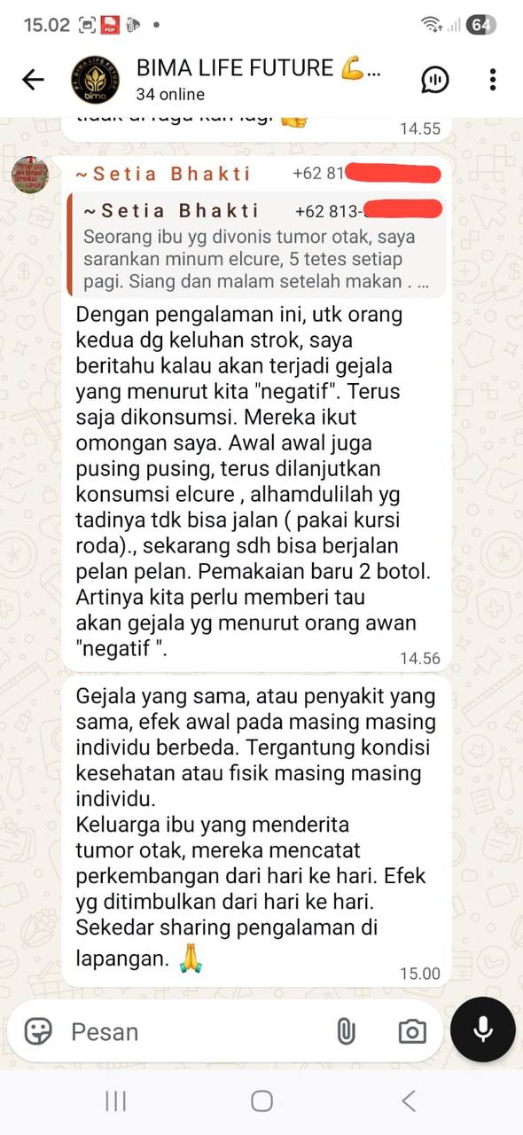 Testimoni Stroke konsumen elcure